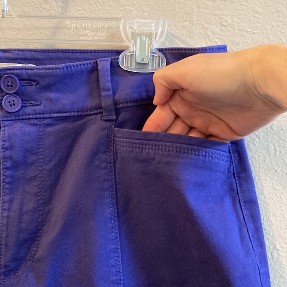 LOFT Purple Cotton High Rise Waist Pants with Front & Back Pockets - Picture 5 of 16